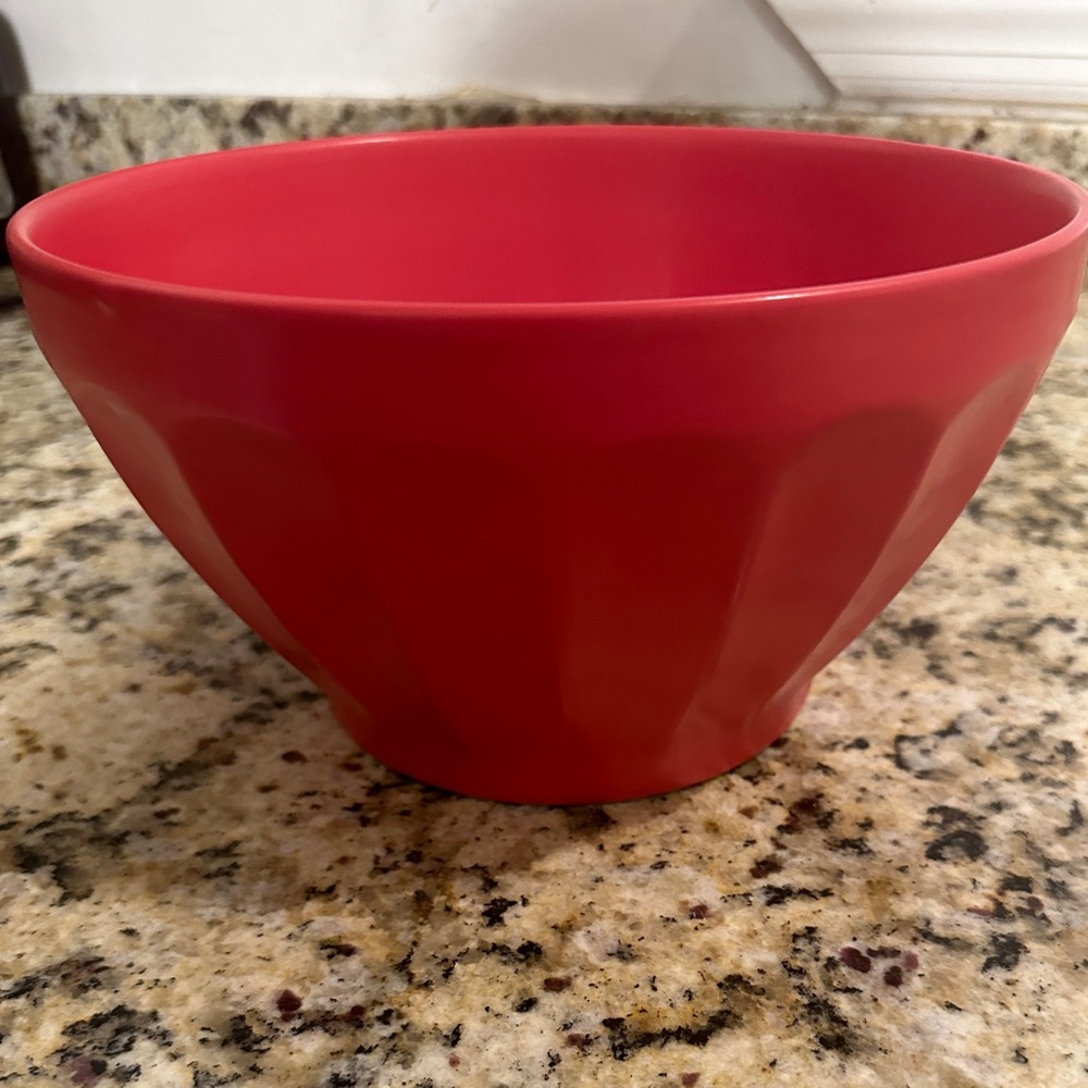 Anthropologie Red Matte Latte Serving Bowl